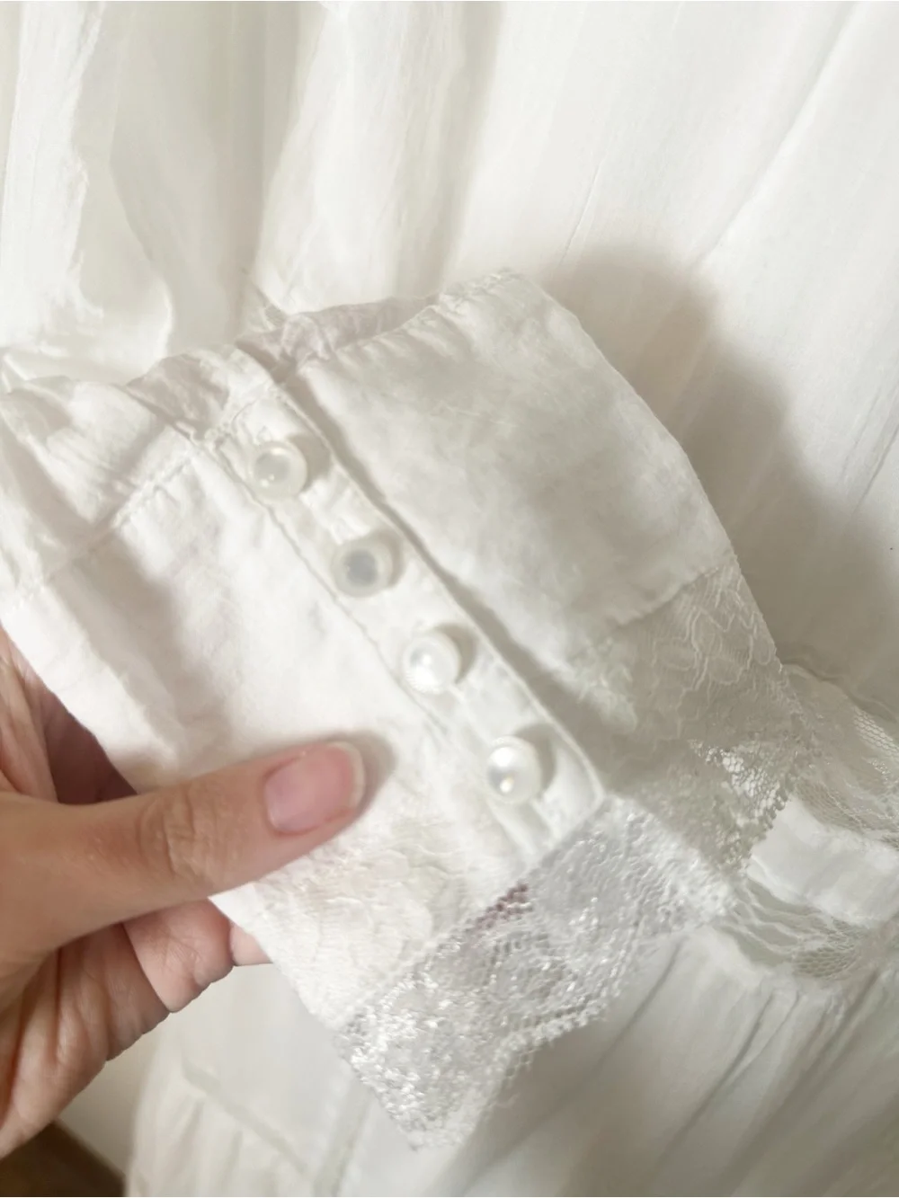 Free People Keepsake Maxi Top White Lace Inset Embroidered Cotton Small
